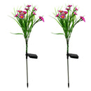 2pcs Solar Lights Ground Buried Light Waterproof Garden Flower Lamp (Pink) A