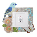 DIY Bird Diamond Painting Luminous Switch Stickers Home Wall Decals Decor