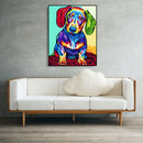 Painting By Numbers Kit DIY Color Dog Hand Painted Canvas Oil Art Picture