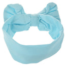 Cute Baby Girls Kids Stretch Bowknot Headband Hairband (Light Blue) A4P7