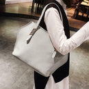 4pcs/set Solid Color Totes Women Leather Shoulder Card Bags Clutch (Grey)