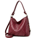 Women Bag Soft PU Leather Messenger Totes Handbags Shoulder Bags(Wine Red) A