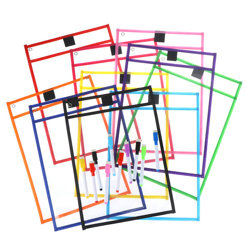 Transparent Dry Brush Bag Can Be Reused With PVC PET Writing Dry Wipe Bag OZ