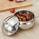 Stainless Steel Season Tin Jar Sugar Bowl Drum Shaped Miso With Spoon nhj MJW