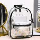Fashion Lady Backpack Transparent Black Wild Student Bag Youth Backpack Y5F5