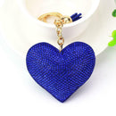 5pcs Love Pendant Tassel Keychains Fashion Heart Rhinestone Keyring Gift