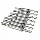 1X(7pcs 1/4 Inch Hex Shank Self Centering Hinge Drill Bits + 1pc 105 Degree