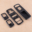 4 Carbon Fiber Style Door Window Switch Cover Trim fit for Jeep Cherokee 2014-18