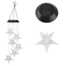Star Wind Chimes Solar Powered LED Light Hanging Outdoor Yard Garden Decor L6W6
