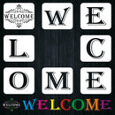 8PCS Reusable Welcome Sign Stencils For Painting On Wood Large Individual Temp