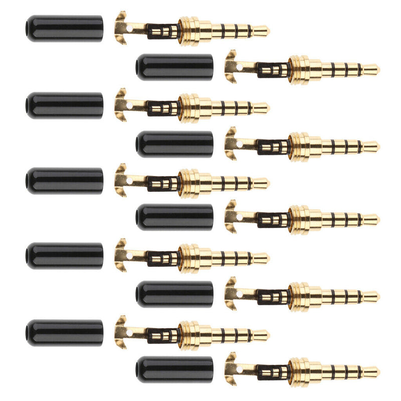 3.5mm Jack Stereo Male Connector DIY Headphone Plug, Pack of 10