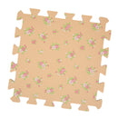 9 Pieces Interlocking Foam Mat Floor Tiles Kids Play Mats Peach Flower