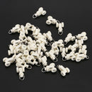 Plastic White Rail Curtain Rollers 12mm Diameter Wheel 40 pcs