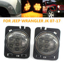 1Pair For Jeep Wrangler JK 2007-2017 LED Car Turn Signal Side Light Smoked Lens