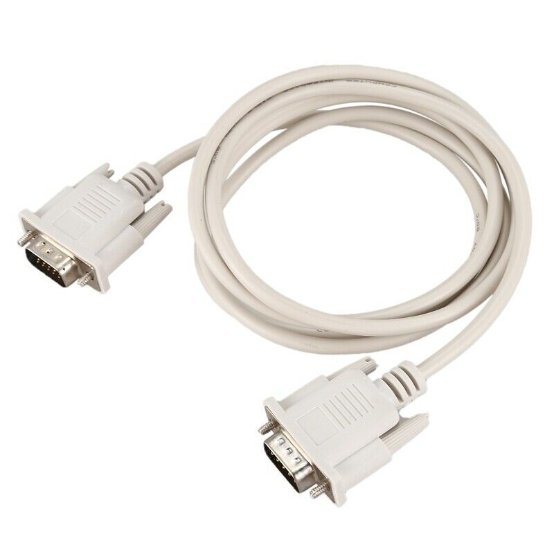 1.4M RS232 DB9 9 Pin Male to VGA Video 15 Pin Male Adapter Cable Light Gray Y9P1