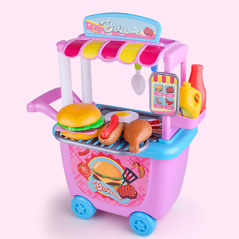 Kitchen Pretend Play Toys Set Simulation Western Food House Educational Playset