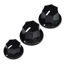 3pcs Plastic AMP Volume Tone Control Knobs for Electric Guitar Bass(Black) A