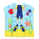 Frogman Children Beach Towel Cartoon Hooded Boys Girl Baby Bath Towel