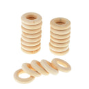 40Pcs DIY Jewelry Making Wooden Teething Ring for DIY Crafts Decor 25mm 30mm