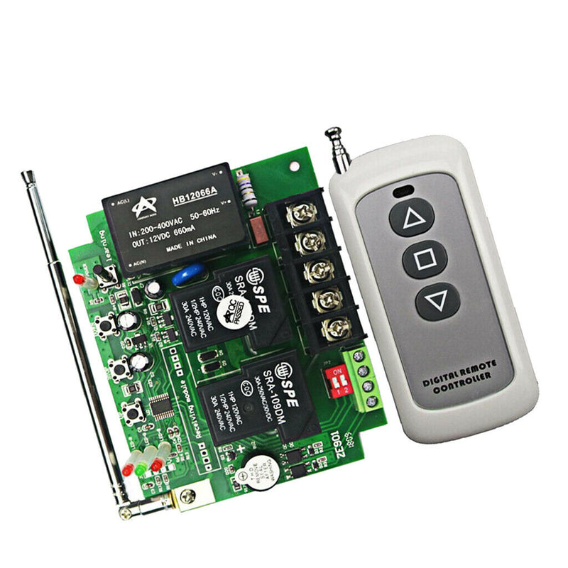 AC220-380V 2 CH Channel 433Mhz Wireless Remote Control Switch with 3 Button