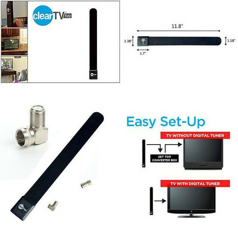 Mini Clear TV Key HDTV FREE TV Digital Indoor Antenna Ditch Cable P7S9