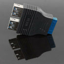 Motherboard USB 3.0 20 Pin Header Female to A Female Adapter 2 Ports Dual RVG