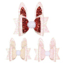 Girls Children Princess Glitter Rabbit Ears Hair Bows Clips Handmade Hair P H3L4