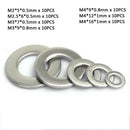 70pc M2.5,3,4 Flat Washers Gasket Seal Rings Kit - A4 316 Stainless Steel Metric