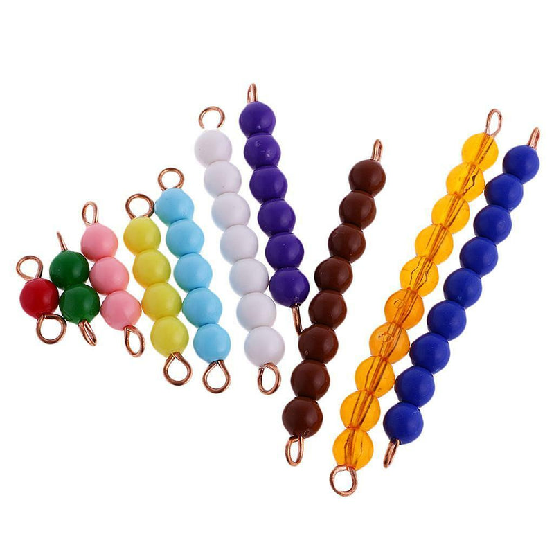 Montessori Kindergarten Teaching Aid - 1-10 Beads Bar Number Counting Toys