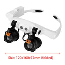 Multi-Power Double LED Lights Magnifier Eye Glasses Jewelery Repair Loupe A
