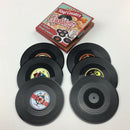 Creative 6pcs Cup Mat Pad Record Anti-skid Coasters Placemat Dia10.5cm Black