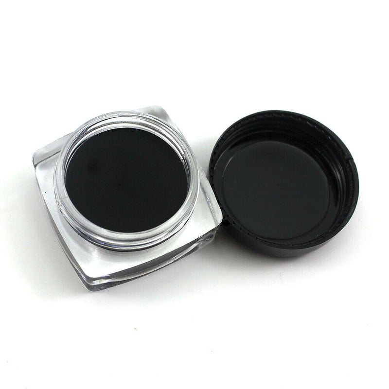 1 Set Mini Cosmetic Pro Eye Liner Gel Black +Brush Shadow Eyeliner For Travel