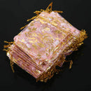 100Pc 7x9cm Rose Organza Drawstring Gift Jewelry Bags Pouches Wedding Xmas