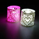 Lot of 6pcs LED Candle Lampshade Pattern Heart Ajoure Decoration for Christ N5D3