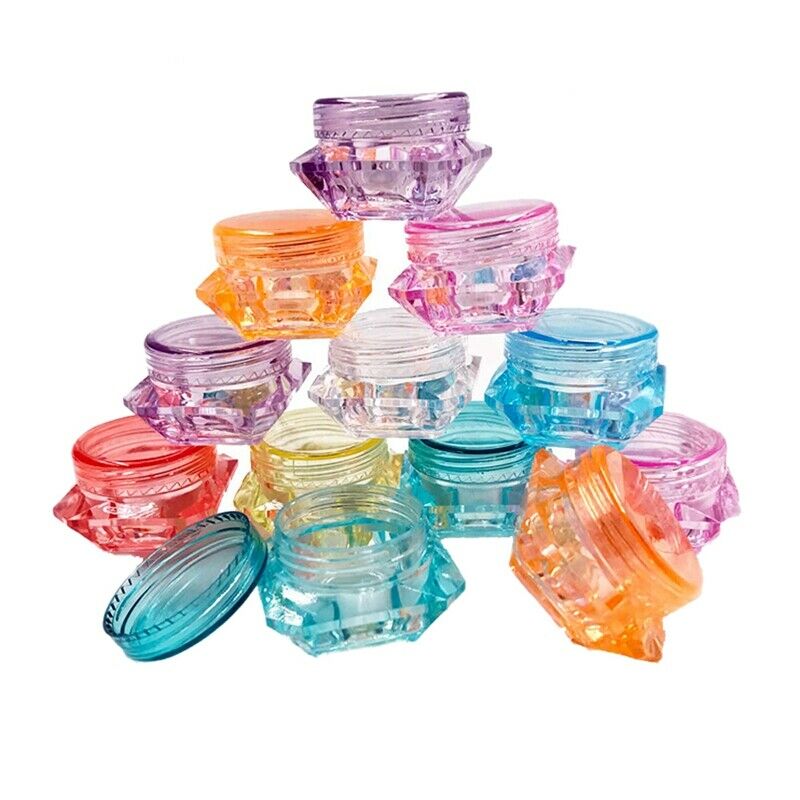 Cosmetic Sample Container Plastic Clear Cosmetic Pot Jars with Screw Cap Li N3N9