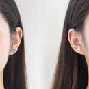 Mermaid Bubble Studs Earrings Blue Seaweed Cushion Fishtail Earring for Wom D9L4