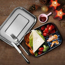 Stainless Steel Bento Box Lunch Container,3-Compartment Bento Lunch Box for