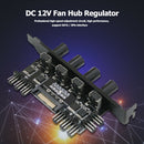 DC 12V Fan Hub Regulator 8 Way SATA/3Pin Speed Controller for PC Computer Case