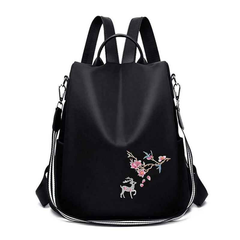 Oxford Women Backpack Casual School Bag Travel Anti-theft Knapsack (Pink)