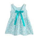 Children Dresses Girls Sleeveless Flower Print Bow Decor Backless Princess  D2O7