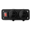 Waterproof Power Outlet Panel with Voltmeter for DC 12-24V Car Marine Boat