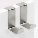 2PC Back Door Hook Stainless Steel Kitchen Cabinet Clothes Hanger Home Stor M7B7