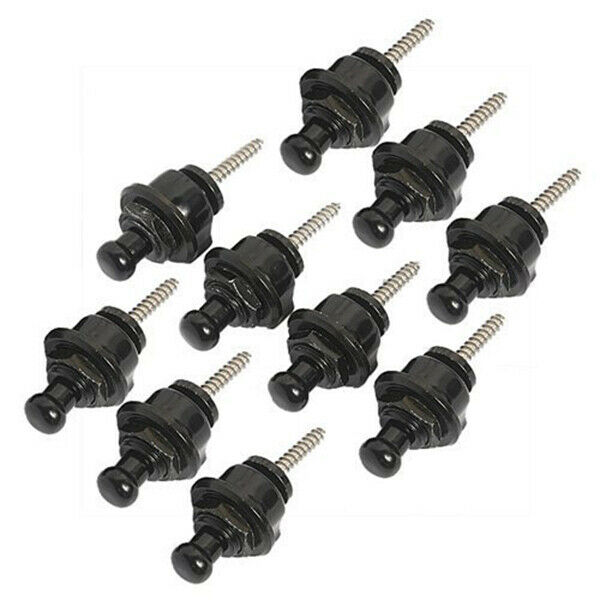 10pcs Guitar Bass Strap Locks Black Schaller-style Straplocks Replacement R