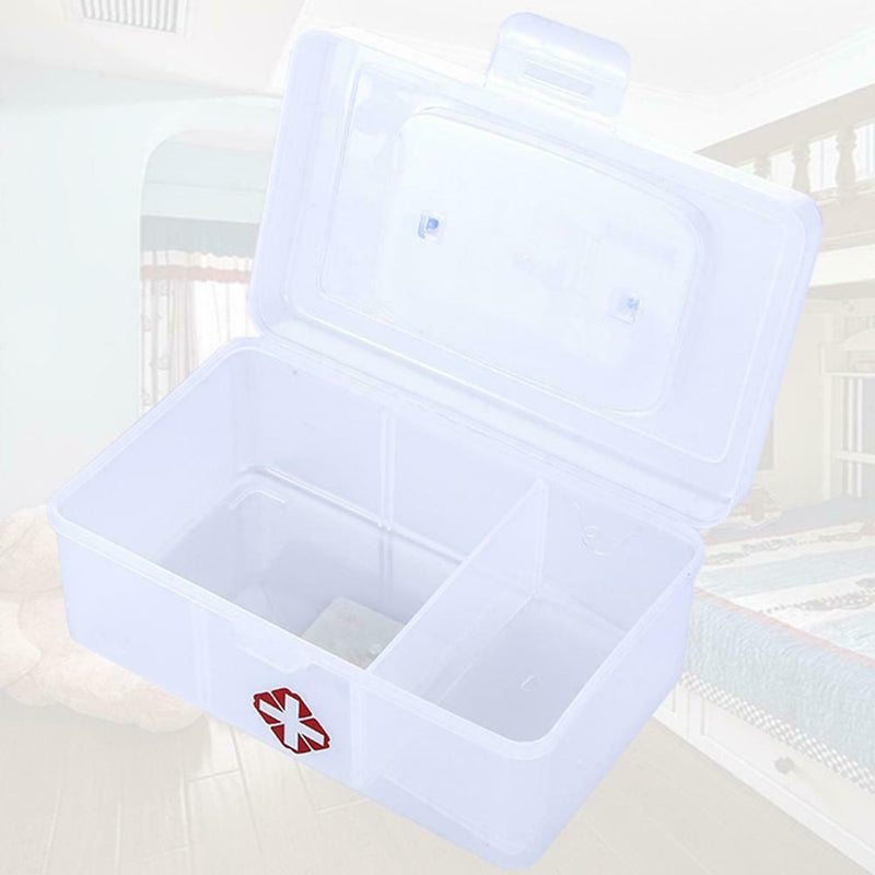 3 Lattice Transparent Rectangular Medicine Box First Aid Storage Kits Box