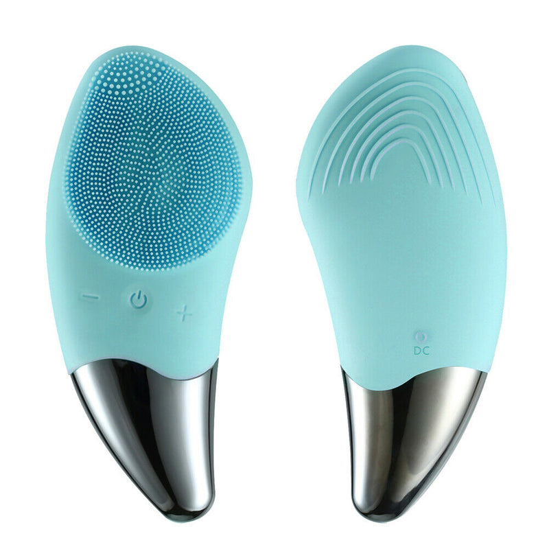 Electric Silicone Facial Cleansing Instrument Vibration Face Washer (Green)