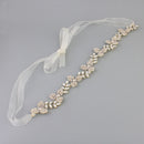 Gorgeous Ladies Girls Leaf Crystal Hair Band with Ribbon Headwear