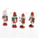 Pack of 4 Wooden Nutcracker Ornaments Christmas Hanging Decoration Figures