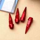 4pcs Aluminum Spike Shaped Car Bike Tyres Tire Valve Stem Dustproof Caps Cover