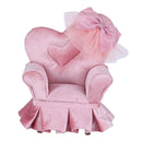 Love Heart Chair Jewelry Box with Lace Bowknot, Compartments Necklace Display