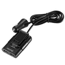 Quelima 4 Usb Port Car Charger 2.4A With 4.9Ft Extension Cord Cable For Bac